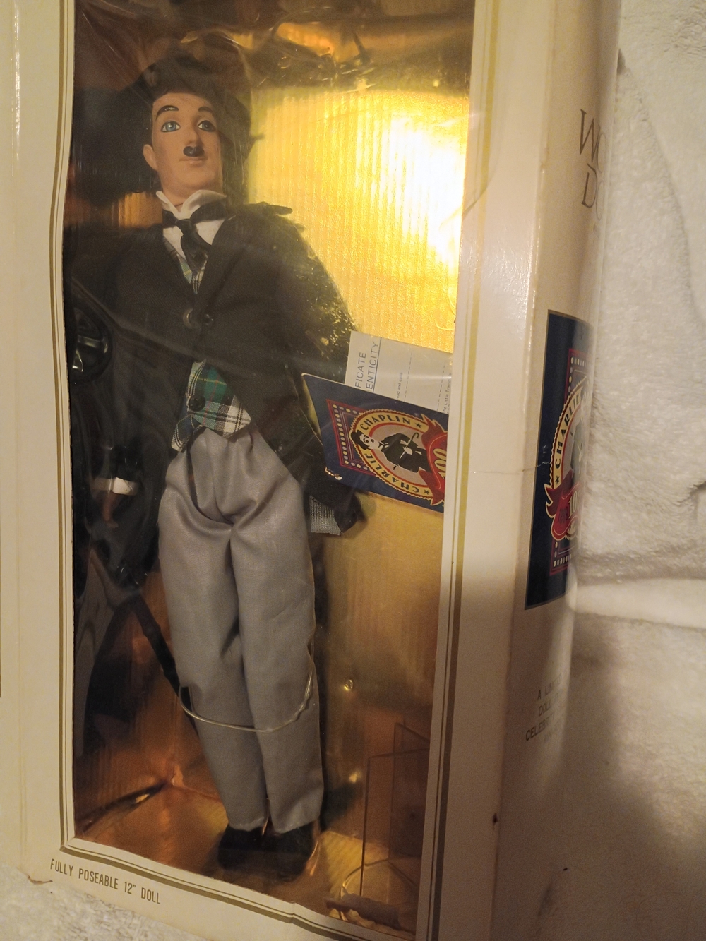 Classic Black Blazer & Gray Trouser Men's Suit - Charlie Chaplin Doll.